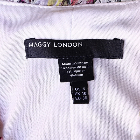 Maggy London Romantic Floral Garden Sleeveless Maxi Dress Sz 6 V-neck Line - Picture 5 of 9